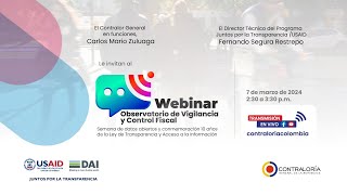 Webinar Observatorio de Control y Vigilancia Fiscal  Envivo [upl. by Aehsila925]