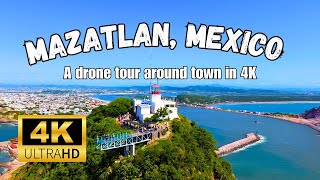 A drone tour of beautiful Mazatlan Mexico in 4k chill music [upl. by Downes]