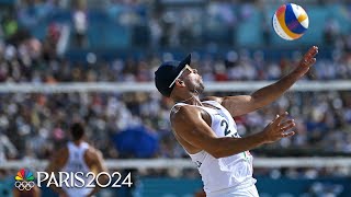 Adrian Carambulas sky ball serve is something you have to SEE TO BELIEVE  Paris Olympics [upl. by Nuahsar]