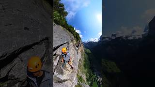 CRAZIEST hike in Switzerland  Murren Via Ferrata🇨🇭Full hike in my YT channel murren viaferetta [upl. by Wieren]