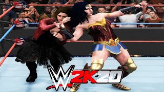 Wonder Woman v Scarlet Witch  WWE 2K20 Requested 2 Out Of 3 Falls No Holds Barred Match [upl. by Ahtis]