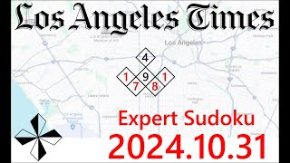 LA Times Expert Sudoku Oct 31 2024 [upl. by Nyrraf]