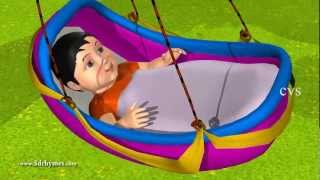 3D Animation RockABye Baby English Nursery rhymes for children with lyrics [upl. by Etnaihc]