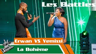 Erwan VS Yemissi  La Bohème  Les Battles  The Voice Afrique Francophone CIV [upl. by Vernor]