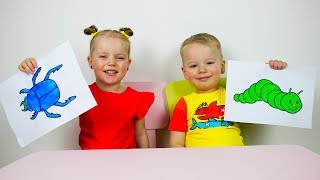 Toddler Learning video  LEARN COLORS with PAINT and Finger  Gaby and Alex [upl. by Isadore]