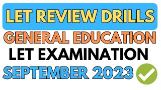 LET Review Drills Gen Ed New Curriculum September 2023  Licensure Examination for Teachers [upl. by Amadus]