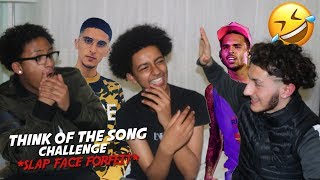 THINK OF THE SONG CHALLENGE ft Chris Brown amp Geko SLAP FACE FORFEIT [upl. by Ahsirat]