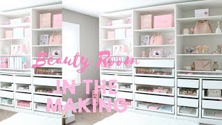 MY NEW BEAUTY ROOM IN THE MAKING 2017🌟💕 SLMissGlam🌟💕 [upl. by Hailahk251]