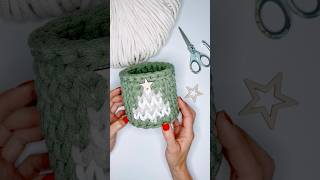 Quick and Easy Crochet Project crochetbasket crochet bobbiny basketmaking crochettutorials [upl. by Anniahs]