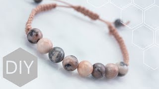 DIY sieraden maken met Kralenhoekje  Macramé armband met natuursteen [upl. by Aneehsit]