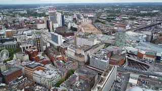 Birmingham City Centre Drone Footage 2024 4K UHD [upl. by Jochbed754]