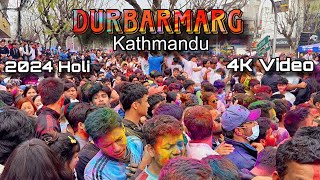 Holi 2024  4k Video 🔥  Durbarmarg Holi 🎨  Kathmandu Nepal [upl. by Dimitri]