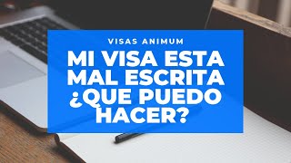 Mi visa AMERICANA esta MAL escrita ¿QUE puedo hacer✔️ [upl. by Lovett]