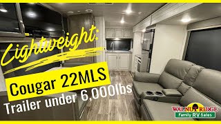 2022 Cougar 22MLS Travel Trailer  Weights less than 6000lbs [upl. by Peyter]