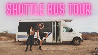 UNBELIEVABLE DIY Shuttle Bus Camper Conversion  BUS TOUR [upl. by Atkins]