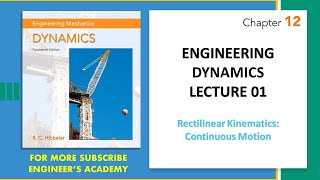 Lecture 1  Rectilinear Kinematics  Engineering Dynamics Hibbeler 14th Edition  Engineers Academy [upl. by Wiseman26]