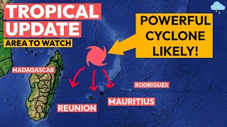 Large amp Powerful Cyclone Likely Near Mauritius Reunion amp Rodrigues [upl. by Eremahs542]