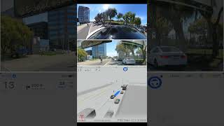 FSD Beta 123 Unbelievable assertive lane change made safely around bicyclist [upl. by Etnoj]