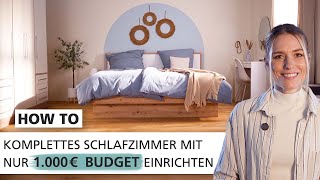 Schlafzimmer mit nur 1000 Euro Budget einrichten  How to  INTERIYEAH [upl. by Melar709]