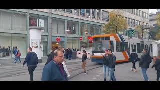 Straßenbahn Mannheim Am Paradeplatz 2024 [upl. by Ynotna369]