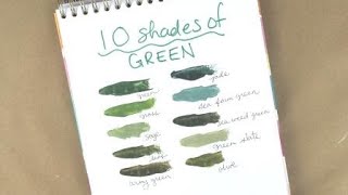 10 Shades of Green  How to Make Sea Foam Green Paint Jade Color Sage Colour Olive and Seaweed [upl. by Aneeuqahs584]