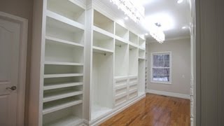 Building builtin wardrobe cabinets in walkin master closet [upl. by Mcmaster]