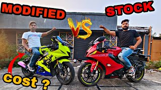 R15 Fully Modified 😱 Cost Of R15 V4 Modification 💰 Full Exhaust System 🔥 Mota Kharcha Ho gya 😭😓 [upl. by Yci]