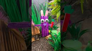 DIY Blue Wooden Stick Rabbit Craft for Kids Easy and Fun Craft at Home diy craft craftyfun kids [upl. by Yrro364]