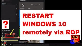 RESTART WINDOWS 10 remotely via RDP [upl. by Lokim]