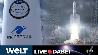 ARIANE 6 RAKETENSTART Erstflug der neuen europäischen Trägerrakete von Kourou  WELT LIVE DABEI [upl. by Ecneralc]