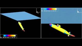 CFD simulation of a generic submarine in a 20deg rise [upl. by Nylecaj]