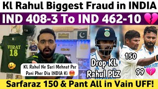 KL Rahul Biggest Fraud in INDIA Team 😡  Ind 4083 To 46210  Pak Reaction on Ind Vs Nz 1st Test [upl. by Lisetta]