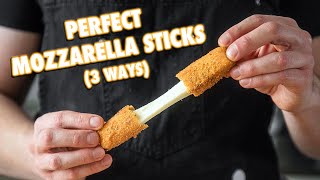 Cheesy Homemade Mozzarella Sticks 3 Ways  3 Million Subscriber Special [upl. by Ralina230]