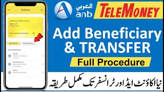 Telemoney Online Transfer l How to Add Beneficiary in Anb Telemoney [upl. by Ahsin]