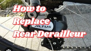 Shimano Altus Rear derailleur hanger replacementeasy job [upl. by Arvad]