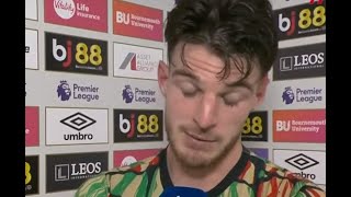 Declan Rice Post Match Interview Bournemouth vs Arsenal 20 [upl. by Yelsew]