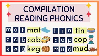 COMPILATION Lesson 1  3  READING PHONICS  Letter Sounds  Practice Reading Preschool amp Primary [upl. by Rosio]