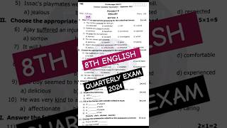 8th English Quarterly Exam Orginal Question paper 2024  8th English Quarterly Exam 2024 Answer Key [upl. by Anyehs550]