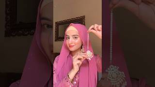 Hijab tutorial for Eid 🌙🪷 hijab tutorial with teeka  hijab tutorial with earrings  hijab [upl. by Wey]