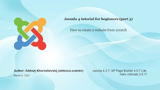 Joomla guide for beginner part 3 SP Page Builder tutorial [upl. by Wulf329]