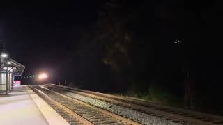 Evening Amtrak Vermonter Heading North While Passing Brooke VRE Station [upl. by Ekrub]