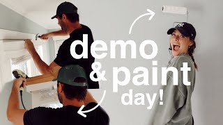 VLOG our first DEMO DAY amp painting the MASTER  reno series [upl. by Sherard]