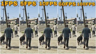 GTA 5 FPS COMPARISON 1 FPS VS 10 FPS VS 30 FPS VS 60 FPS VS 100 FPS [upl. by Eran]