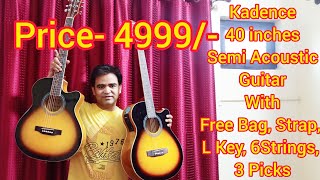 Kadence Frontier Series 40 Inch wood Semi Acoustic Guitar With Die Cast Keys bag strings picks free [upl. by Ailaroc]