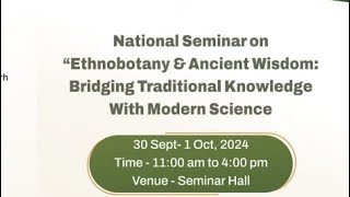 Ethnobotany in Ancient WisdomBridging Traditional Knowledge with Modern Science Botany Live seminar [upl. by Jephum]