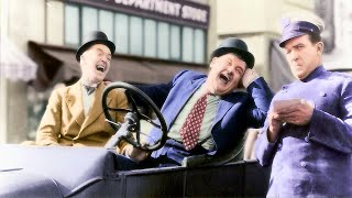 Laurel and Hardy Leave them Laughing 1928 in Color Best Comedy Scenes from film [upl. by Mariande]