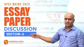 UPSC MAINS 2023 Essay Paper Discussion SectionA  Vajiram and Ravi [upl. by Lukey]