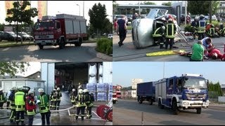 Verkehrsunfall mit Gefahrgutaustritt HAUPTÜBUNG DER FEUERWEHR WEINHEIM Anfahrt amp Übungsstelle [upl. by Couture]