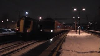 Trains at Wolverton  Snowy Conditions 210113 [upl. by O'Connor]