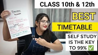 Timetable for Class 12 amp Class 10Follow this Timetable to Score 95 in Board Exams class12 [upl. by Picardi]